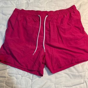 H&M mens swim trunks hot pink